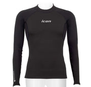 Férfi hosszú ujjú, Tecnostretch™ Performance evezős aláöltözet - Fekete, szemből 2.